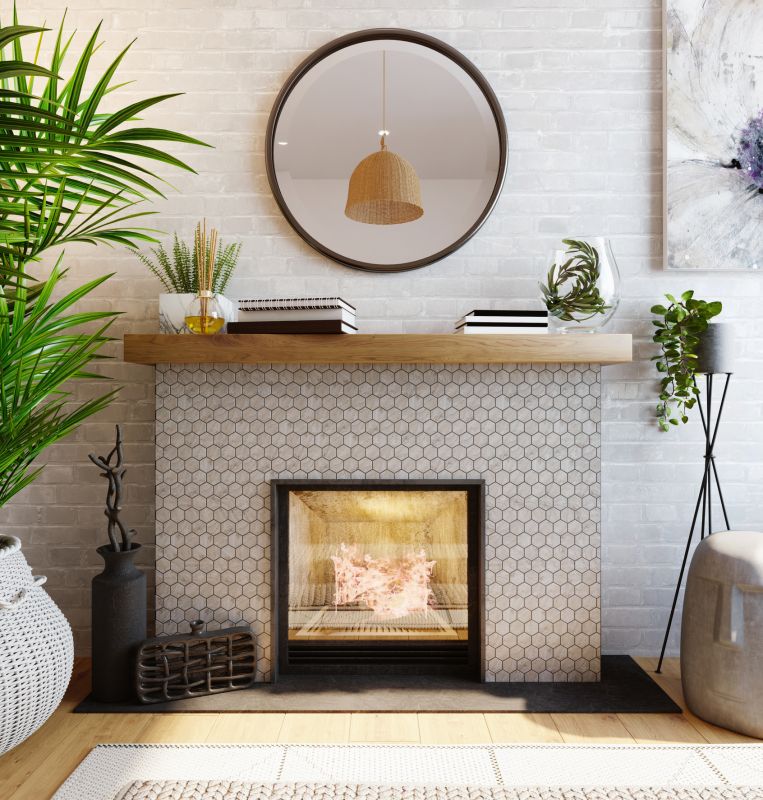 Fireplace surround tiling